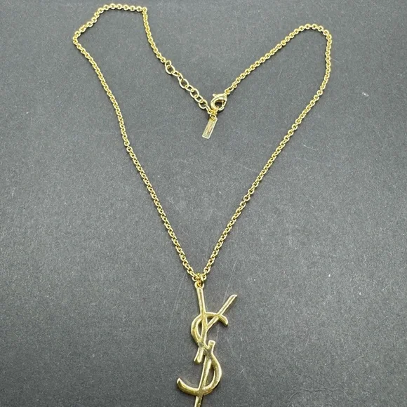 Yves Saint Laurent Gold Initial Necklace - Picture 2 of 3